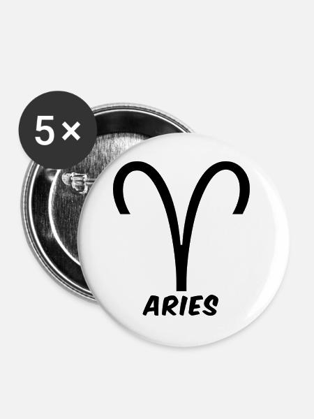 Widder Sternzeichen Widder Widder Horoskop - Buttons groß 56 mm (5er Pack) - Weiß