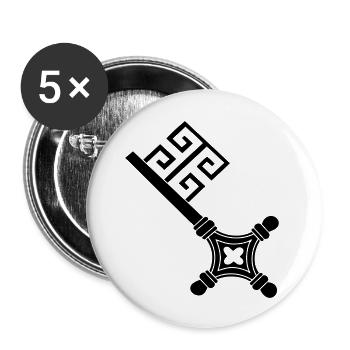 vintage bremen key vector drawing keys - Buttons large 2.2''/56 mm (5-pack) - white - Front