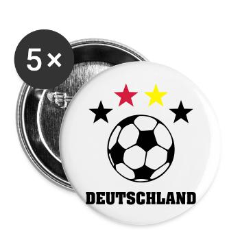 4 Sterne Weltmeister Deutschland 2014 - Buttons groß 56 mm (5er Pack) - Weiß - Vorne