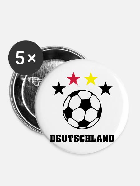 4 Sterne Weltmeister Deutschland - Buttons large 2.2''/56 mm (5-pack) - white