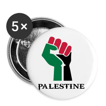 drawing palestinian symbol flag palestine - Buttons large 2.2''/56 mm (5-pack) - white - Front