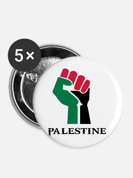 drawing palestinian symbol flag palestine - Buttons large 2.2''/56 mm (5-pack) - white