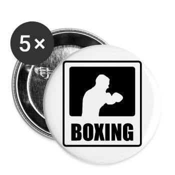 Boxing - Lot de 5 grands badges (56 mm) - blanc - Devant