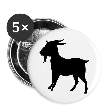 ziege - Buttons groß 56 mm (5er Pack) - Weiß - Vorne