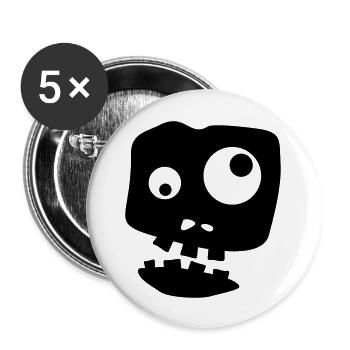 Zombie - Buttons groß 56 mm (5er Pack) - Weiß - Vorne