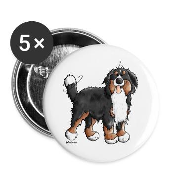 Bonne bouvier bernois - Chien - Chiens - Lot de 5 grands badges (56 mm) - blanc - Devant