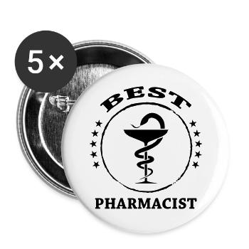 Best Pharmacist - Buttons groß 56 mm (5er Pack) - Weiß - Vorne