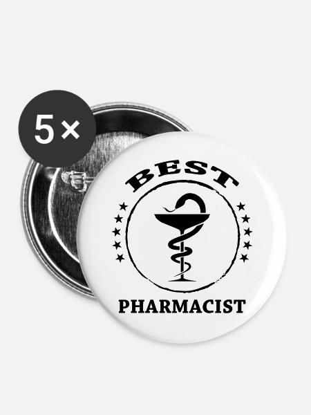Best Pharmacist - Buttons groß 56 mm (5er Pack) - Weiß