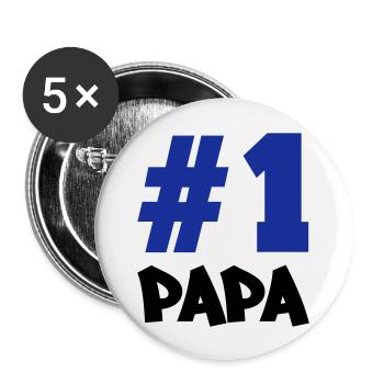 number1_papa02 - Buttons groß 56 mm (5er Pack) - Weiß - Vorne