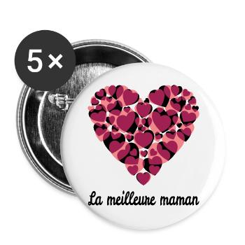 la meilleure maman - Buttons groß 56 mm (5er Pack) - Weiß - Vorne