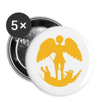 drawing Saint Michael slaying the demon - Buttons large 2.2''/56 mm (5-pack) - white - Front