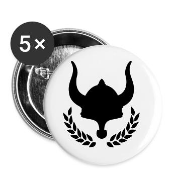 wikinger vikings - Buttons groß 56 mm (5er Pack) - Weiß - Vorne