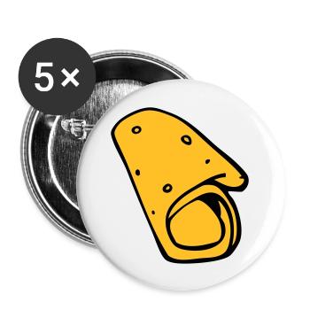 crêpe galette saucisse snack pita - Lot de 5 grands badges (56 mm) - blanc - Devant