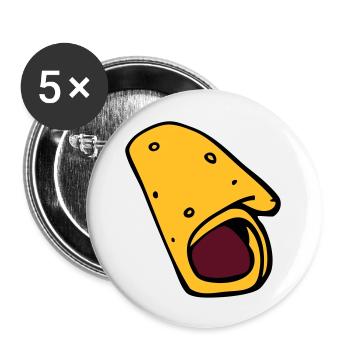 crepe galette saucisse - Lot de 5 grands badges (56 mm) - blanc - Devant