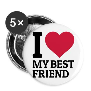 I love my best friend - Lot de 5 grands badges (56 mm) - blanc - Devant