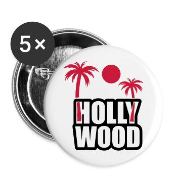hollywood01 - Buttons groß 56 mm (5er Pack) - Weiß - Vorne