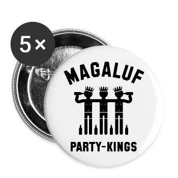 Magaluf Party Kings Party Holiday - Buttons groß 56 mm (5er Pack) - Weiß - Vorne