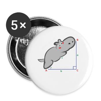 Hippotenuse Funny Math Teacher Gift - Buttons large 2.2''/56 mm (5-pack) - white - Front