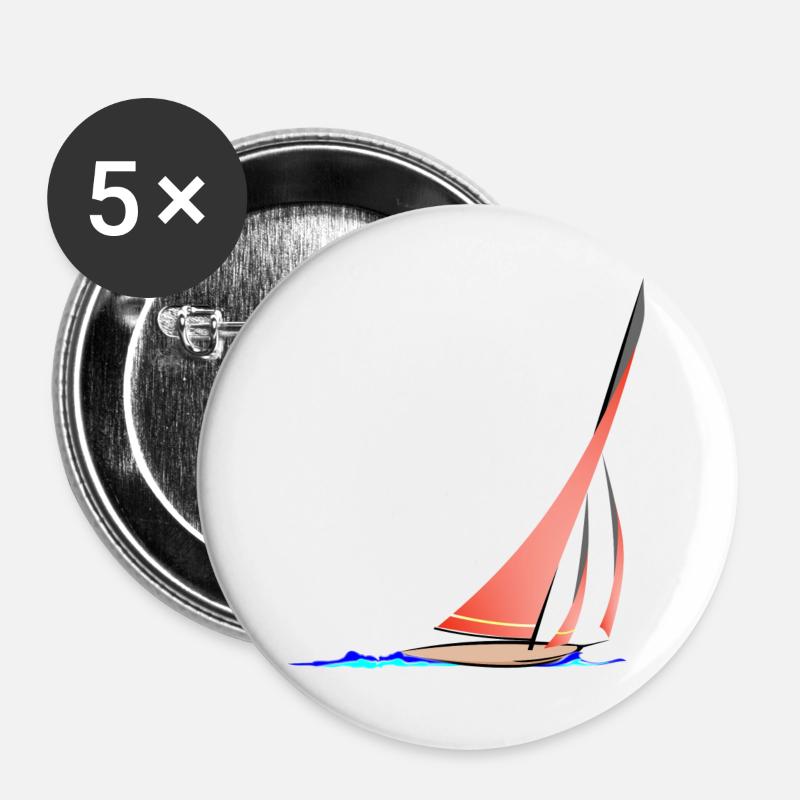 sailboat speed - Buttons large 2.2''/56 mm (5-pack) - white