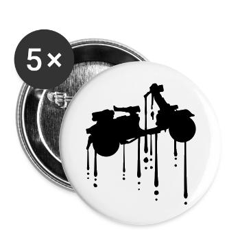 tropfen graffiti clipart fahren elektro roller fue - Buttons groß 56 mm (5er Pack) - Weiß - Vorne
