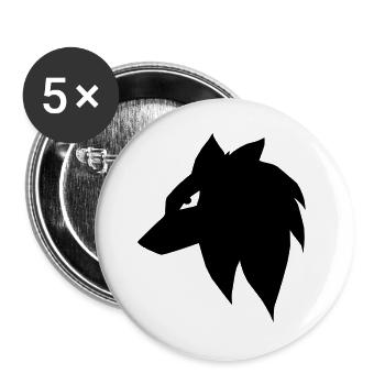 Mangawolf - Buttons groß 56 mm (5er Pack) - Weiß - Vorne