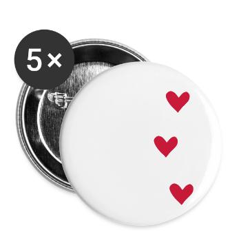 Hund - Buttons groß 56 mm (5er Pack) - Weiß - Vorne