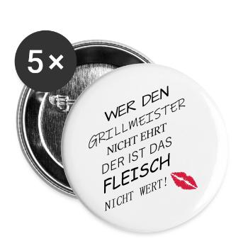 Fleisch nicht wert - Buttons groß 56 mm (5er Pack) - Weiß - Vorne