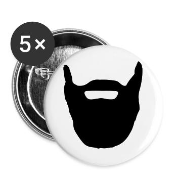 Beard - Buttons large 2.2''/56 mm (5-pack) - white - Front