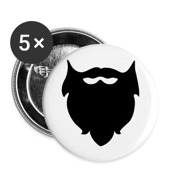 Beard - Beards - Buttons large 2.2''/56 mm (5-pack) - white - Front
