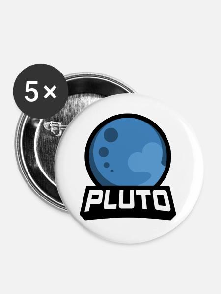 Team Pluto - Buttons groß 56 mm (5er Pack) - Weiß