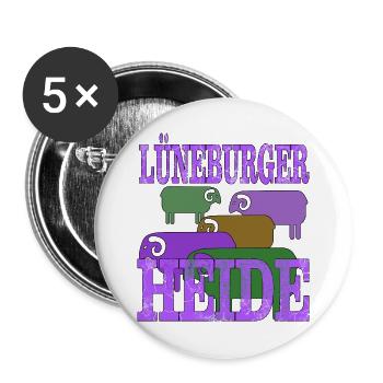 Lüneburger Heide Motiv - Buttons groß 56 mm (5er Pack) - Weiß - Vorne