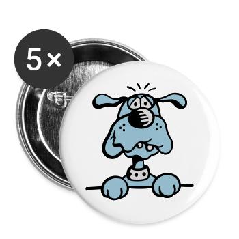 Knuffiges Hündchen - Buttons groß 56 mm (5er Pack) - Weiß - Vorne