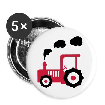 traktor landwirtschaft - Buttons groß 56 mm (5er Pack) - Weiß - Vorne