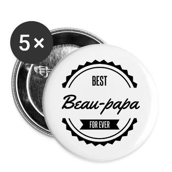 best beau papa - Buttons groß 56 mm (5er Pack) - Weiß - Vorne