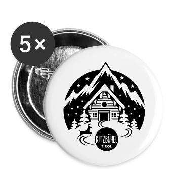 Kitzbühel Tirol - Buttons groß 56 mm (5er Pack) - Weiß - Vorne