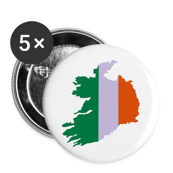 Ireland - Buttons large 2.2''/56 mm (5-pack) - white - Front