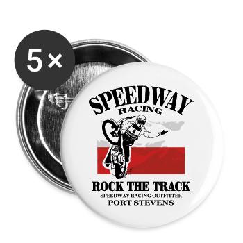 Speedway - Poland Flag - Buttons groß 56 mm (5er Pack) - Weiß - Vorne