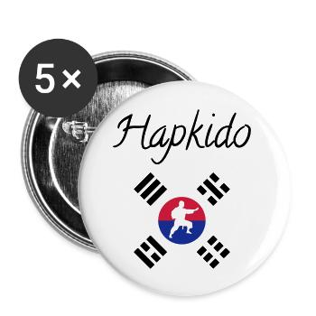 Hapkido / Hapkidoin / Martial Arts / Fight - Buttons large 2.2''/56 mm (5-pack) - white - Front