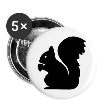 Eichhörnchen - Buttons groß 56 mm (5er Pack) - Weiß - Vorne