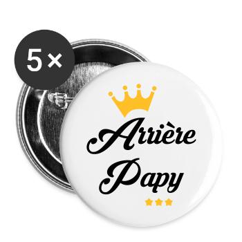 Arrière Papy Papi Mamie Famille Drôle Bébé - Buttons large 2.2''/56 mm (5-pack) - white - Front
