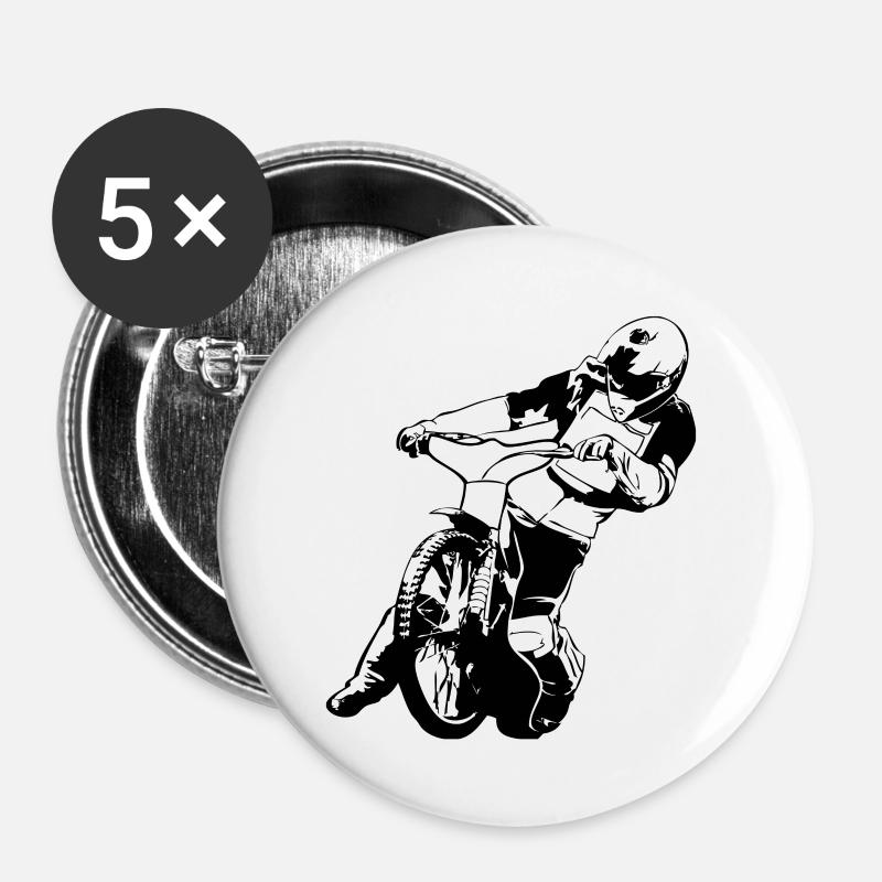 Speedway Racing - Buttons large 2.2''/56 mm (5-pack) - white