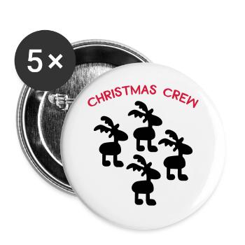 Weihnachten - Buttons groß 56 mm (5er Pack) - Weiß - Vorne