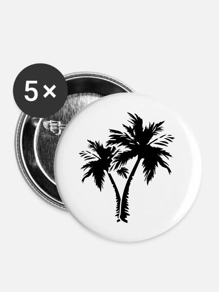 palm trees design - Buttons groß 56 mm (5er Pack) - Weiß