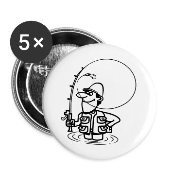 le plaisir de la pêche - Lot de 5 grands badges (56 mm) - blanc - Devant