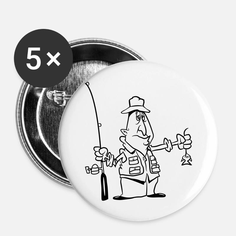 Fishing funny pitch - Buttons large 2.2''/56 mm (5-pack) - white