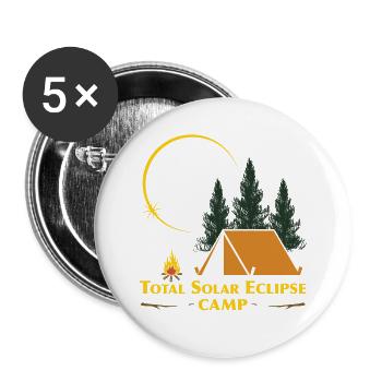 Total Solar Eclipse Camp - Buttons large 2.2''/56 mm (5-pack) - white - Front