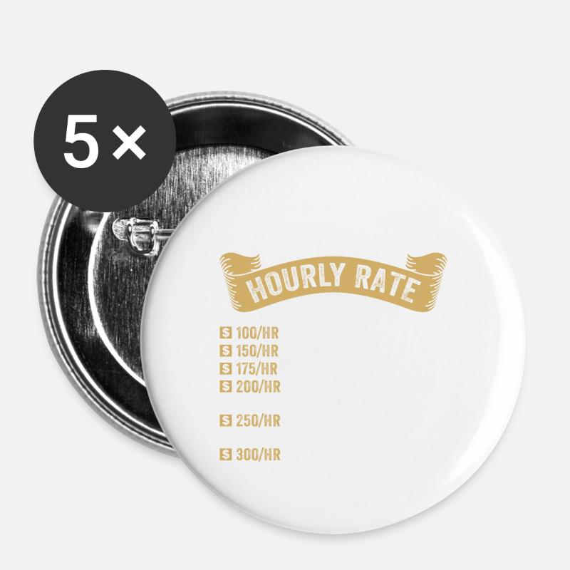 Mechanic Hourly Rate - Buttons large 2.2''/56 mm (5-pack) - white