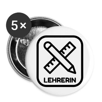 School Teacher Schule Lehrerin Ecole Prof Lehrer - Buttons large 2.2''/56 mm (5-pack) - white - Front
