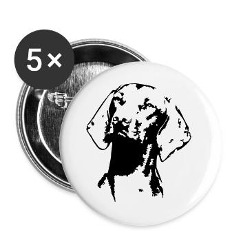 Magyar Vizsla Kopf - Buttons groß 56 mm (5er Pack) - Weiß - Vorne