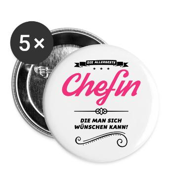 chefin allerbeste design - Buttons groß 56 mm (5er Pack) - Weiß - Vorne